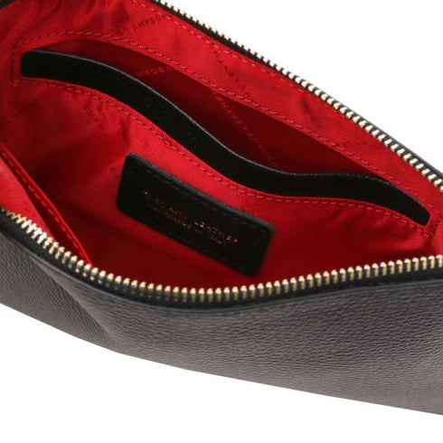 Diva - Leather clutch with chain strap